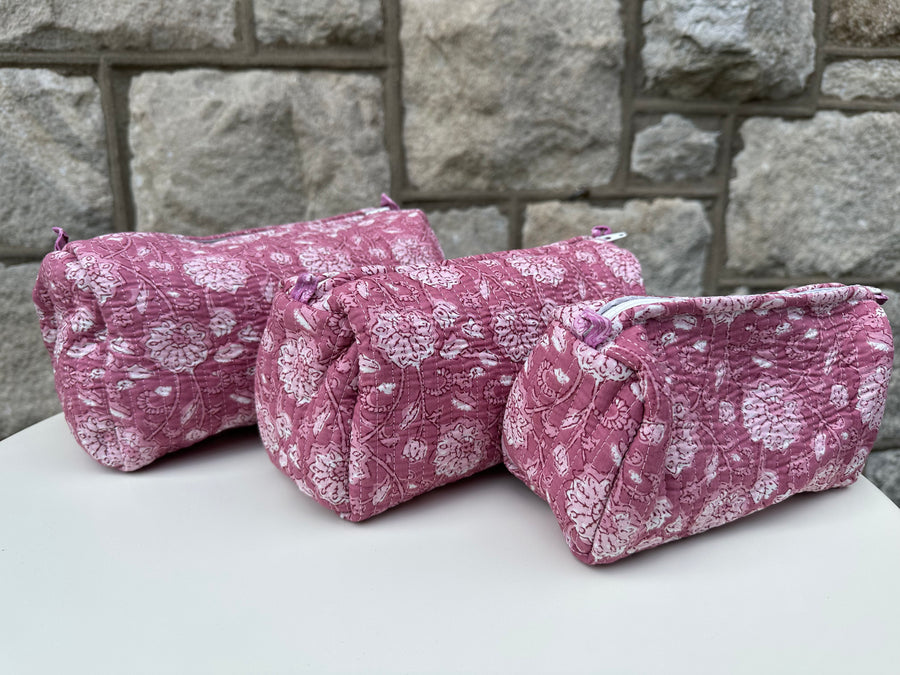 Makeup Bag Set, Plum Floral