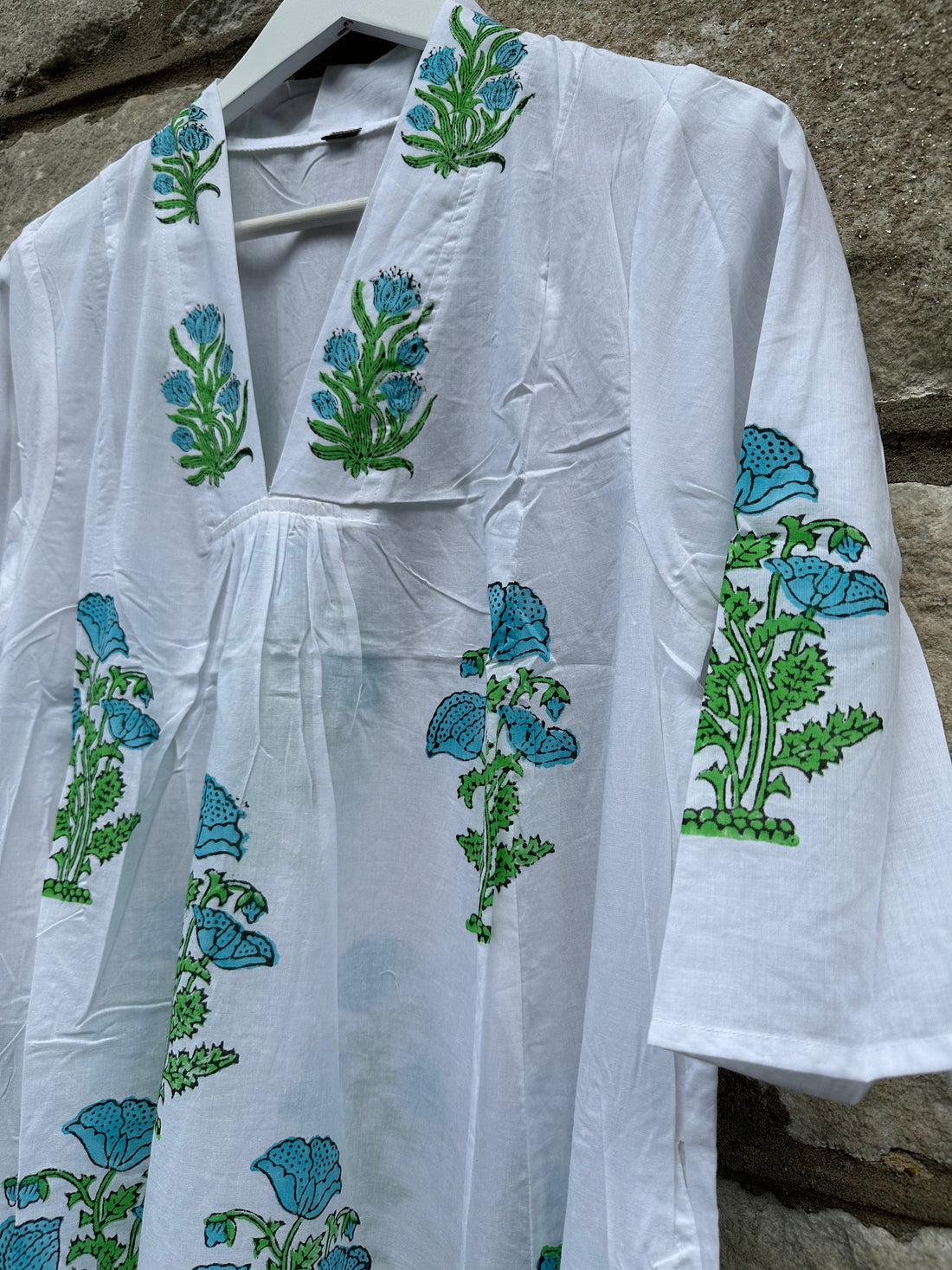 Belle île Dress, Turquoise Blooms