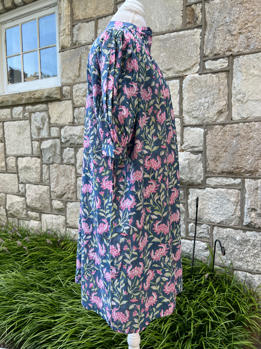 Eloise Dress, Bleu Marine et Rose