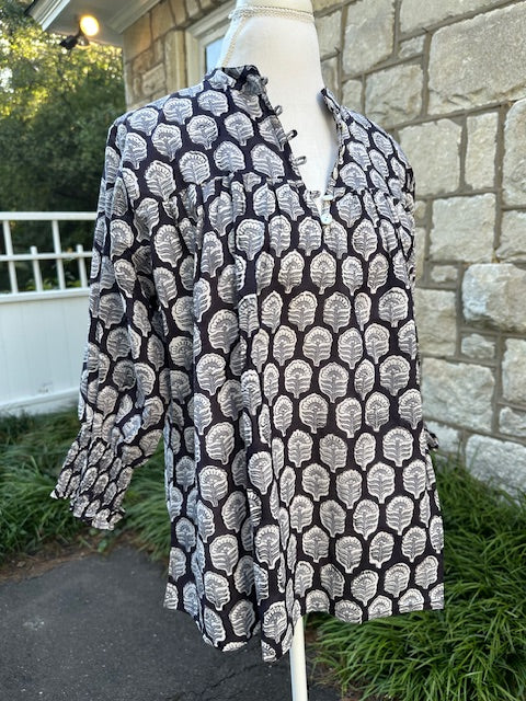 Market Blouse, Midnight Floral