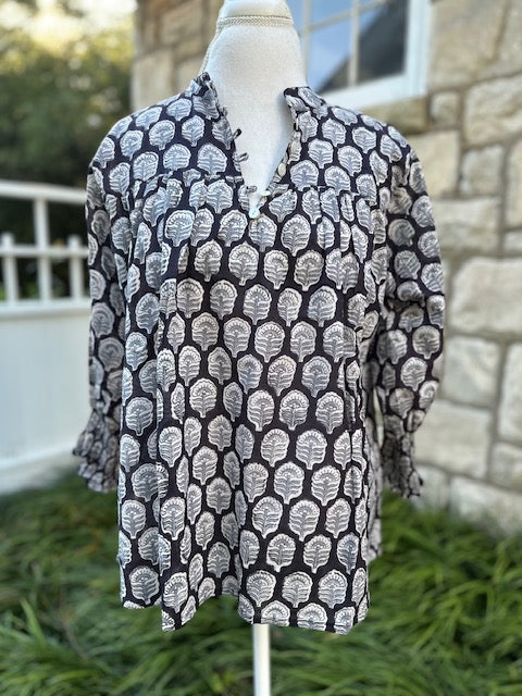 Market Blouse, Midnight Floral