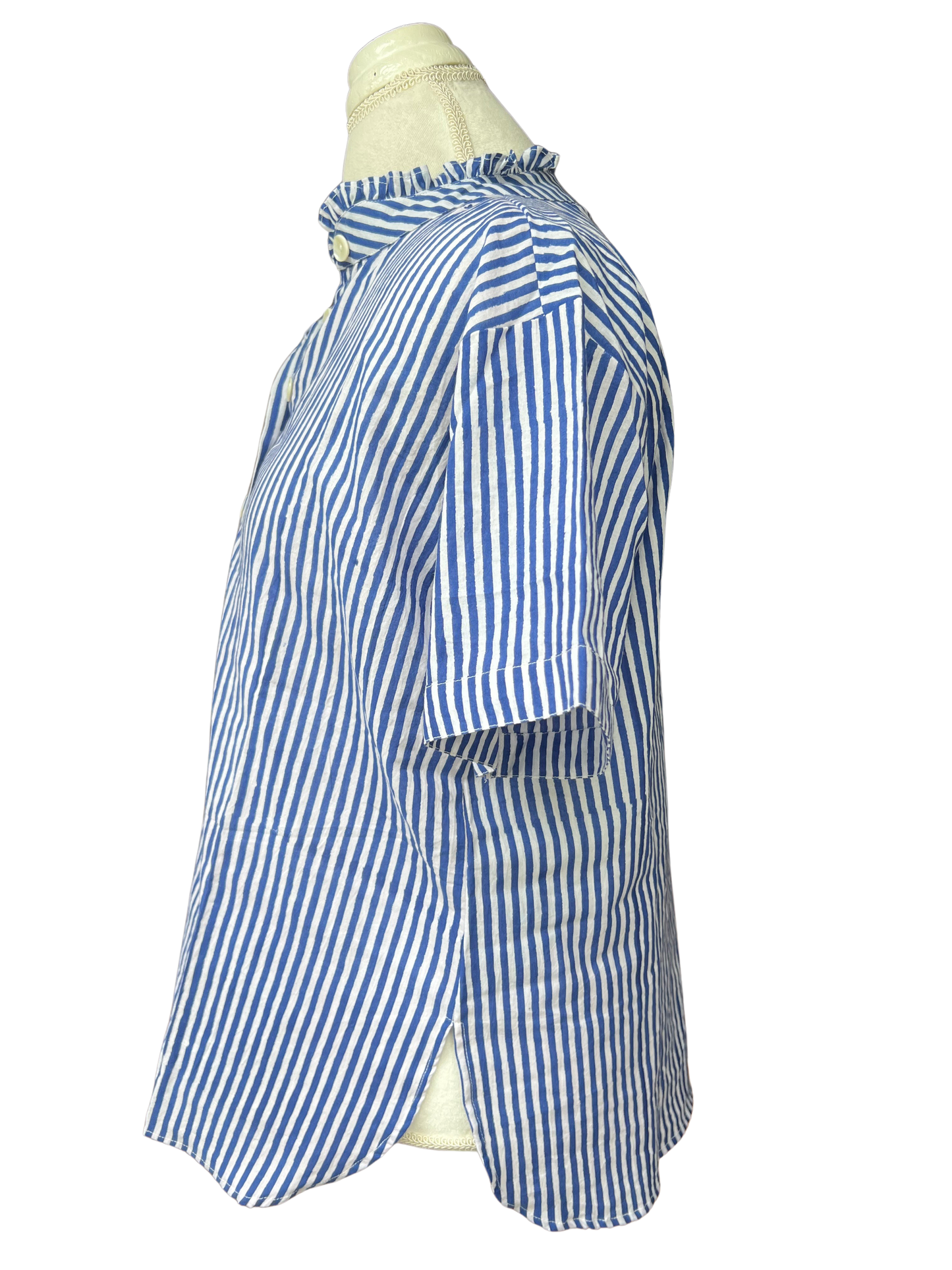 Sassaroo Camp Shirt, Blue Pinstripes - Final Sale