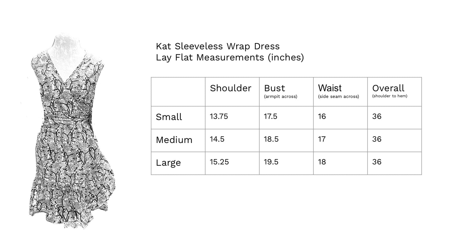 Kat Sleeveless Wrap Dress, Pink Poppies