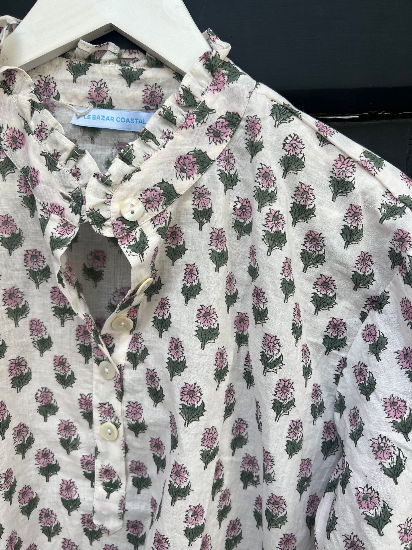 Sassaroo Shirt, Pink Dahlias
