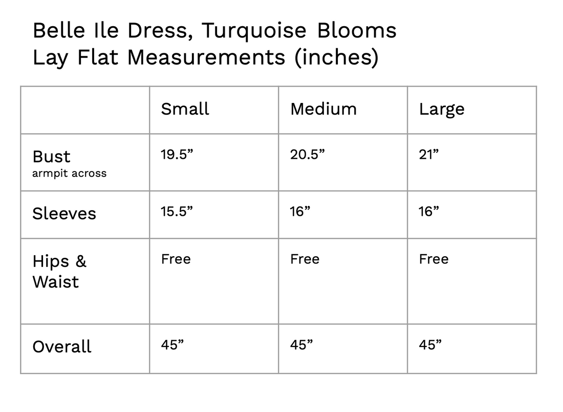 Belle île Dress, Turquoise Blooms