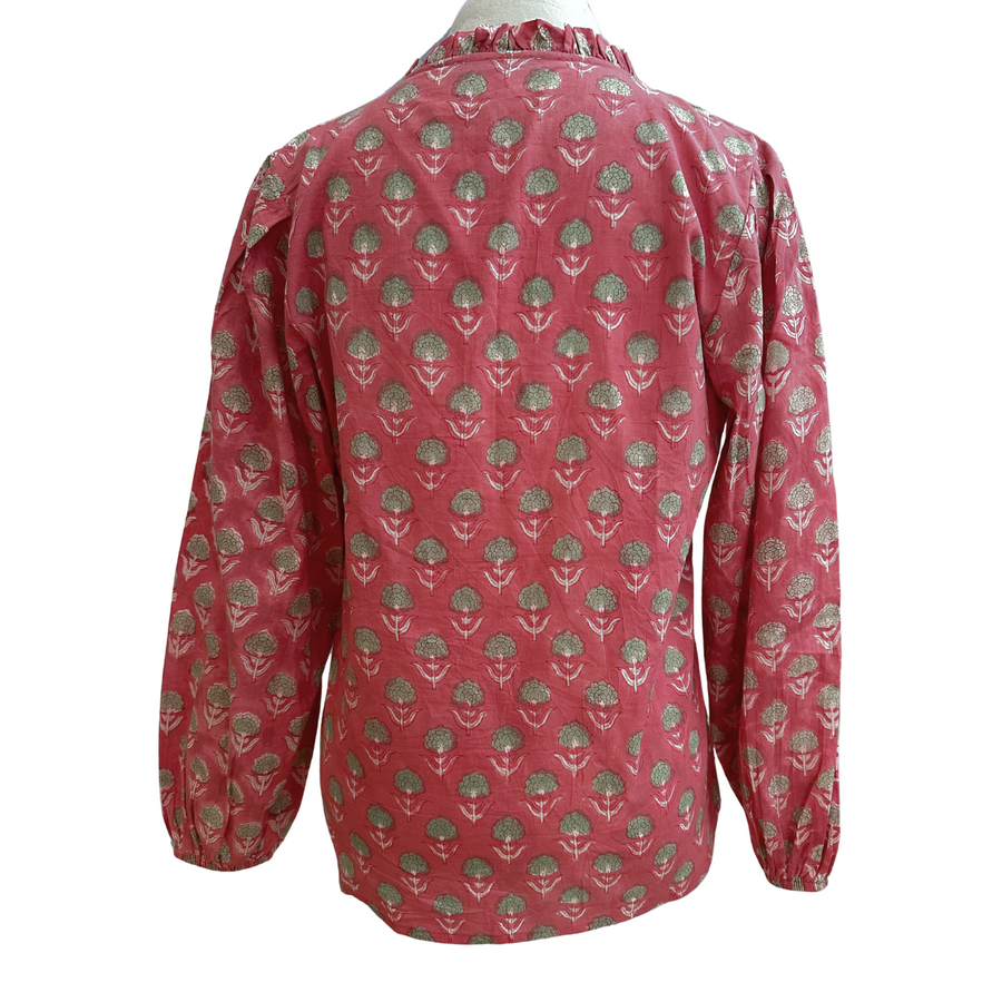 Delphine Blouse, Geranium Pink