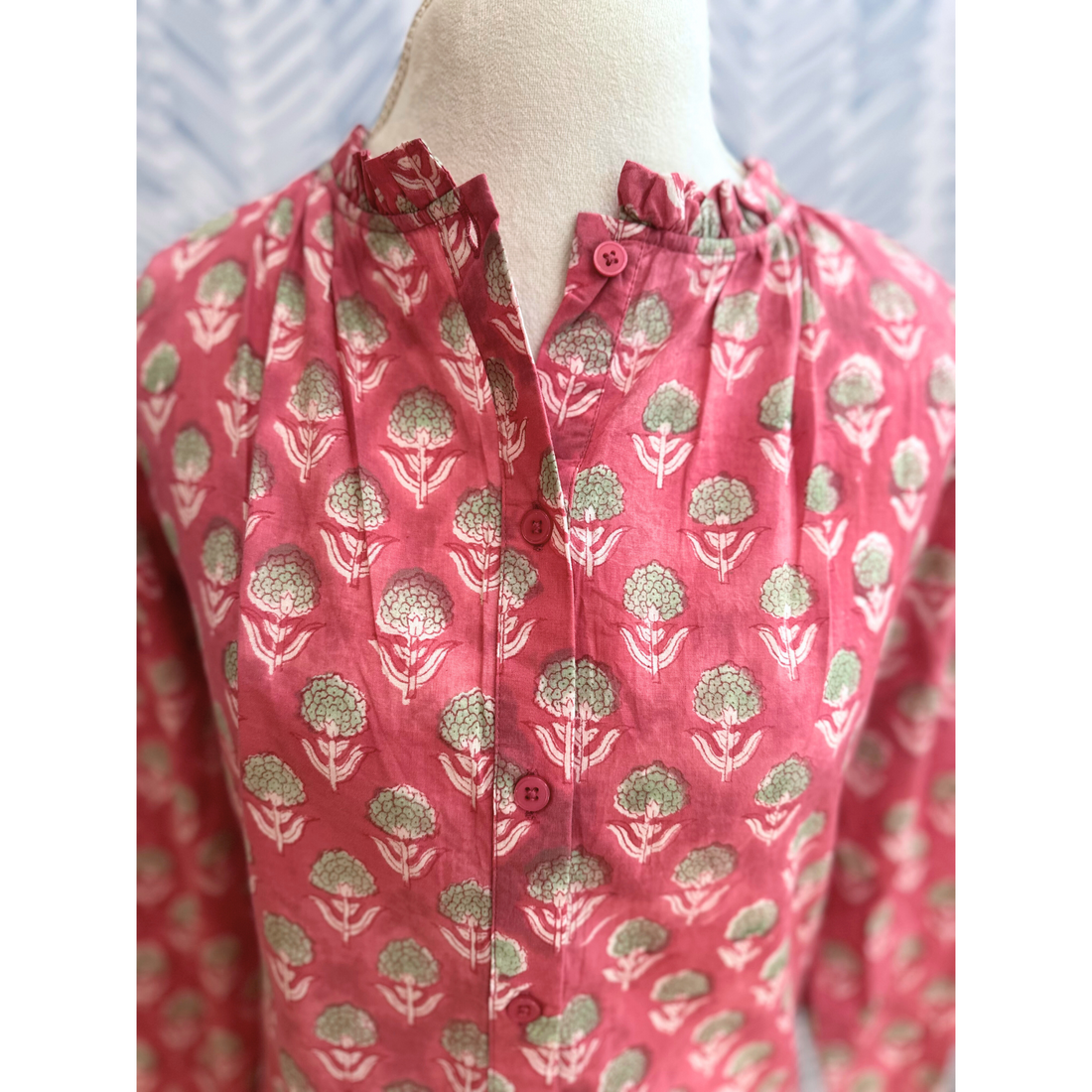 Delphine Blouse, Geranium Pink
