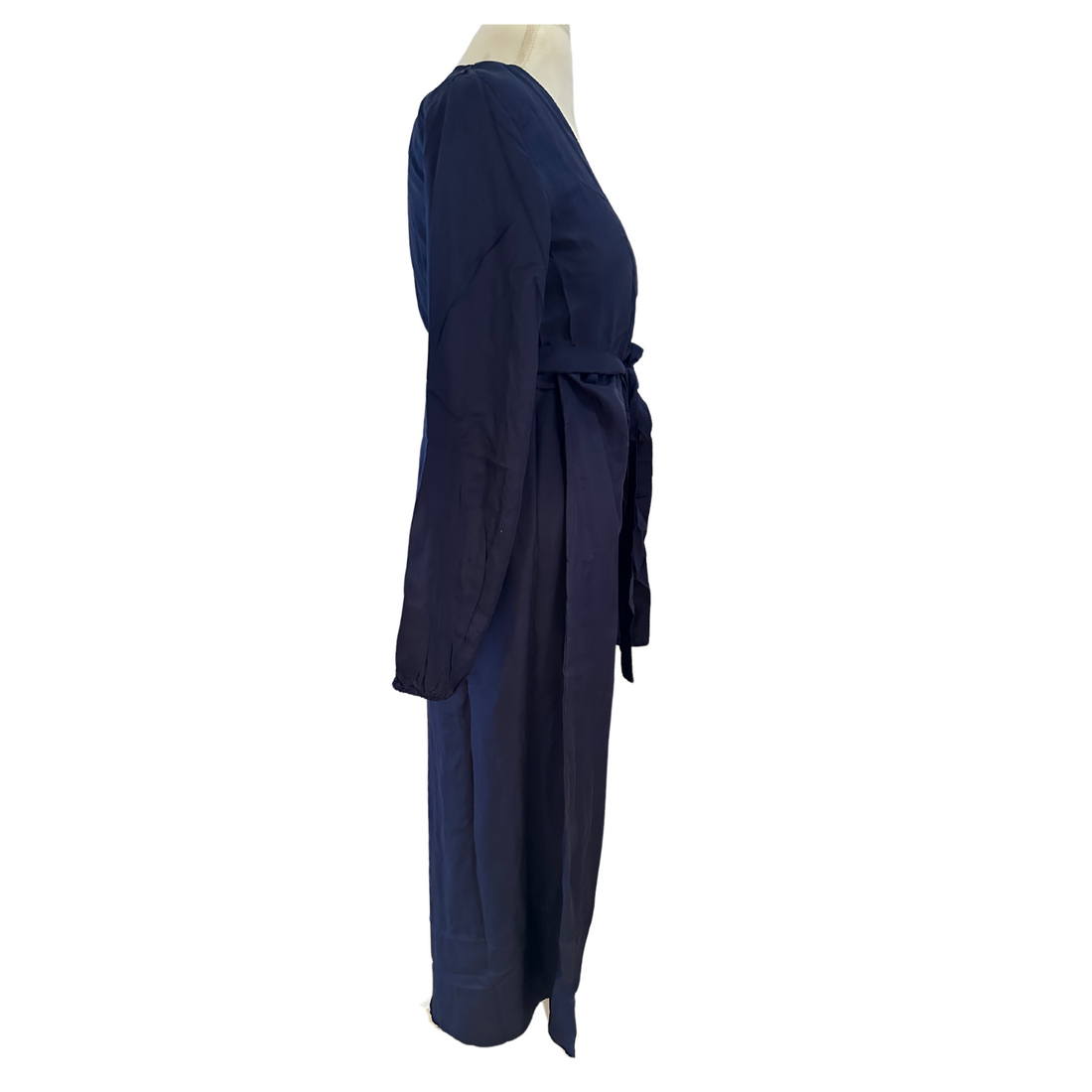 Washable Silk Wrap Dress, Navy