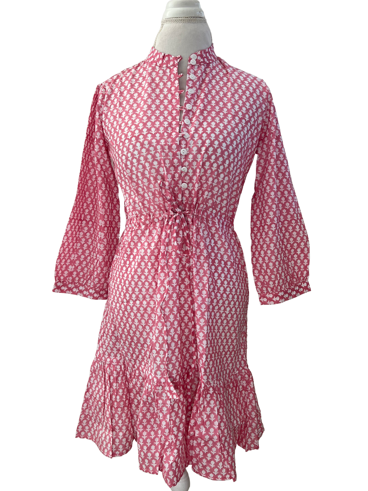 Celeste Day Dress, Geranium Pink-sample sale